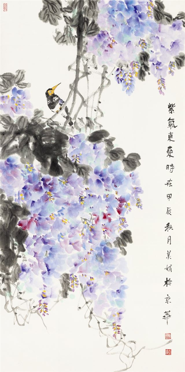 常美娟 国画《紫气东来》